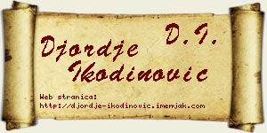 Đorđe Ikodinović vizit kartica